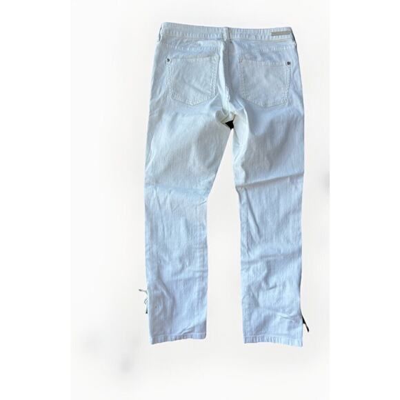 Pilcro And The Letterpress White Jeans Size 28 Lace Up Ankle Boho Anthropologie - Picture 2 of 12